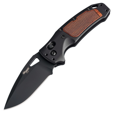 Hogue Sig K320 Classic AXG 3.5" Drop Point ABLE Lock Folder, Walnut Insert