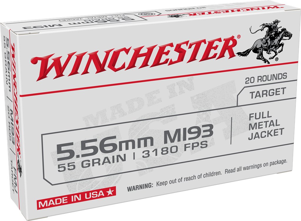Winchester M193 Full Metal Jacket - 55gr - 5.56 NATO - 20rds