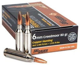 [E6MMCH1-20] Sig Sauer Elite Hunting Copper - 80gr - 6mm Creedmoor - 20rds