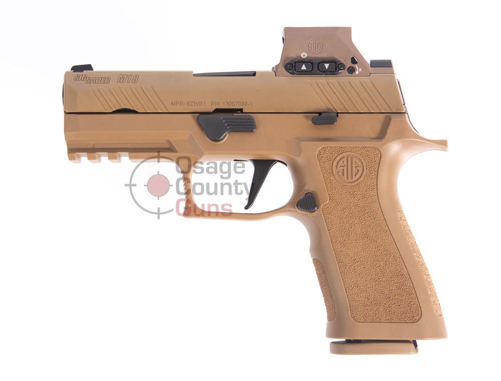 Sig Sauer SPP Only M18X Coyote w/ROMEOM17 Red Dot, 9mm, 3.9" BBL, 17/21 Rds