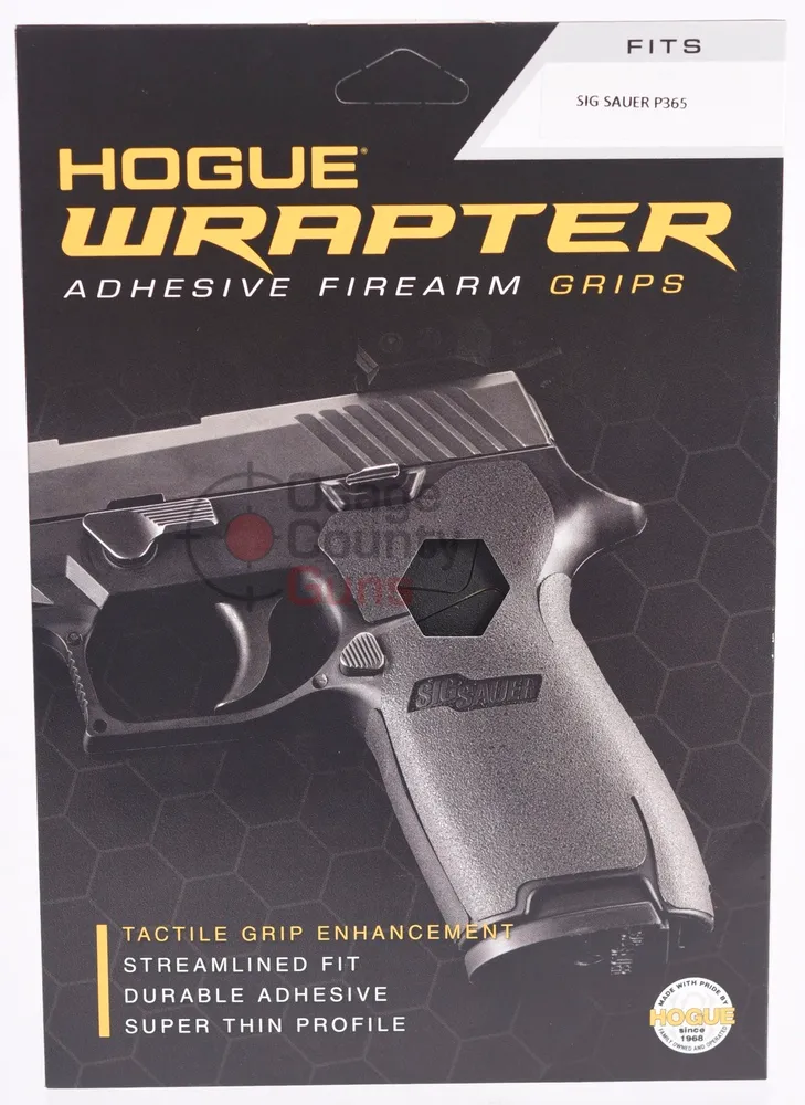 Hogue Sig Sauer P365 - Wrapter Rubber Adhesive Grip - Grain Texture - Black