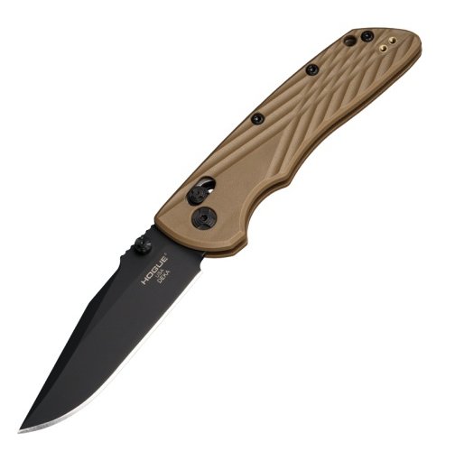 Hogue Deka Manual Folder 3.25" Clip Point Blade, Black/FDE