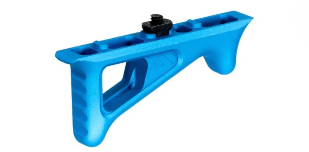 AimSports Angled Fore Grip / Hand-Stop, Anodized Blue