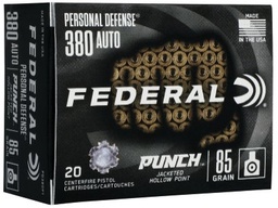 [PD380P1] Federal PUNCH Personal Defense JHP - 85gr - .380 ACP - 20rds
