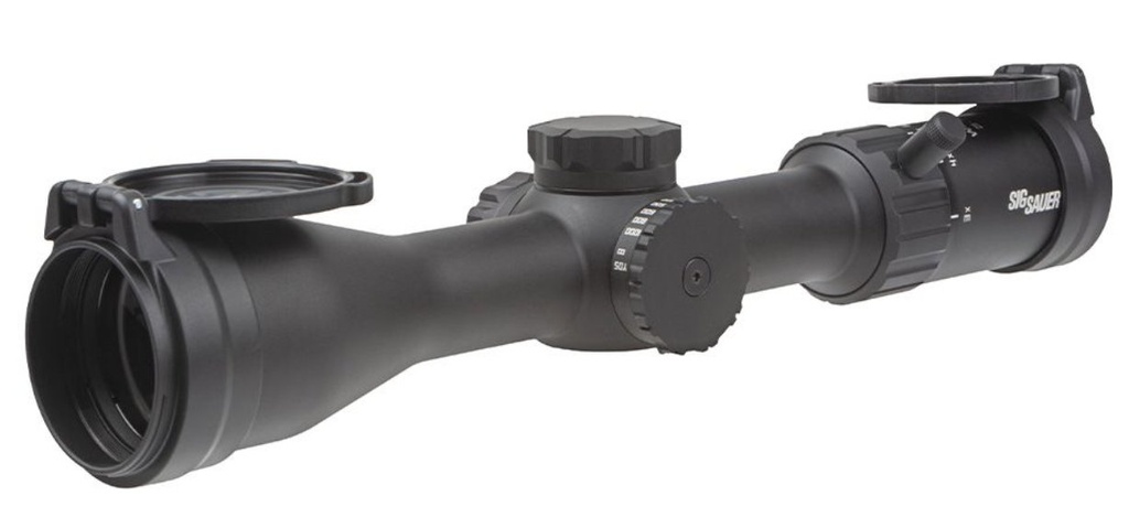 SIG WHISKEY4 SCOPE, 3-12X44MM, 30MM, SFP, HELLFIRE QUADPLEX ILLUM RETICLE, CAPPED 0.25 MOA ADJ, BLACK