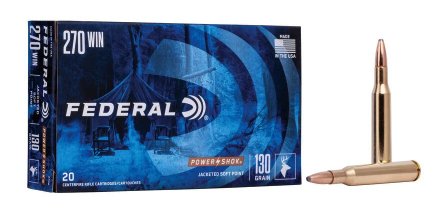 FEDERAL 270 WIN 130GR POWER SHOK JACKETED SOFT POINT, 20RD BOX