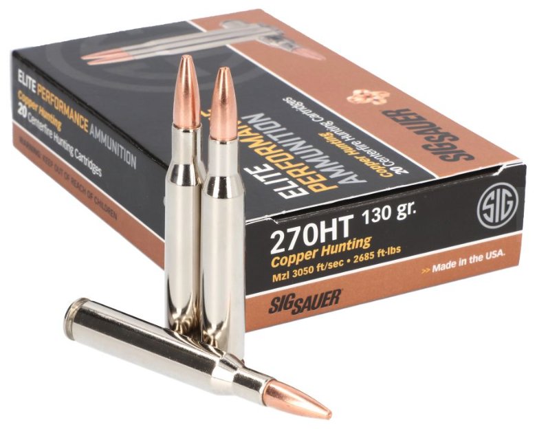 Sig Sauer .270 Win Ammo, 130gr, Elite Copper, 20rd Box