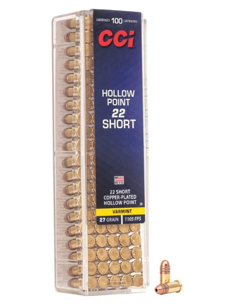CCI 22 Short, 27 Gr, Hollow Point, 100 Rds