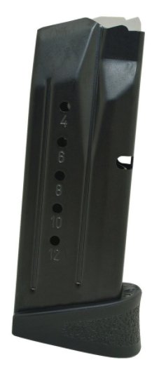 Smith & Wesson, Magazine, 9MM, 12Rd, Fits M&P Compact, Stainless, Finger Rest