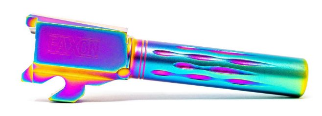Faxon Sig P320 Compact Flame Fluted Barrel, Non-Threaded, Chameleon PVD