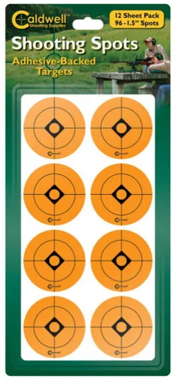 Caldwell 1.5" Orange Shooting Spots, 12 sheets (96 ct)