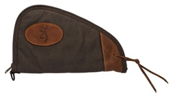 [1423886911] Browning Lona Canvas/Leather Pistol Rug, 11", Flint Brown
