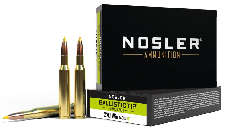 Nosler BTA Hunting Ammo, 270 Win, 140 Gr, 20 Rds