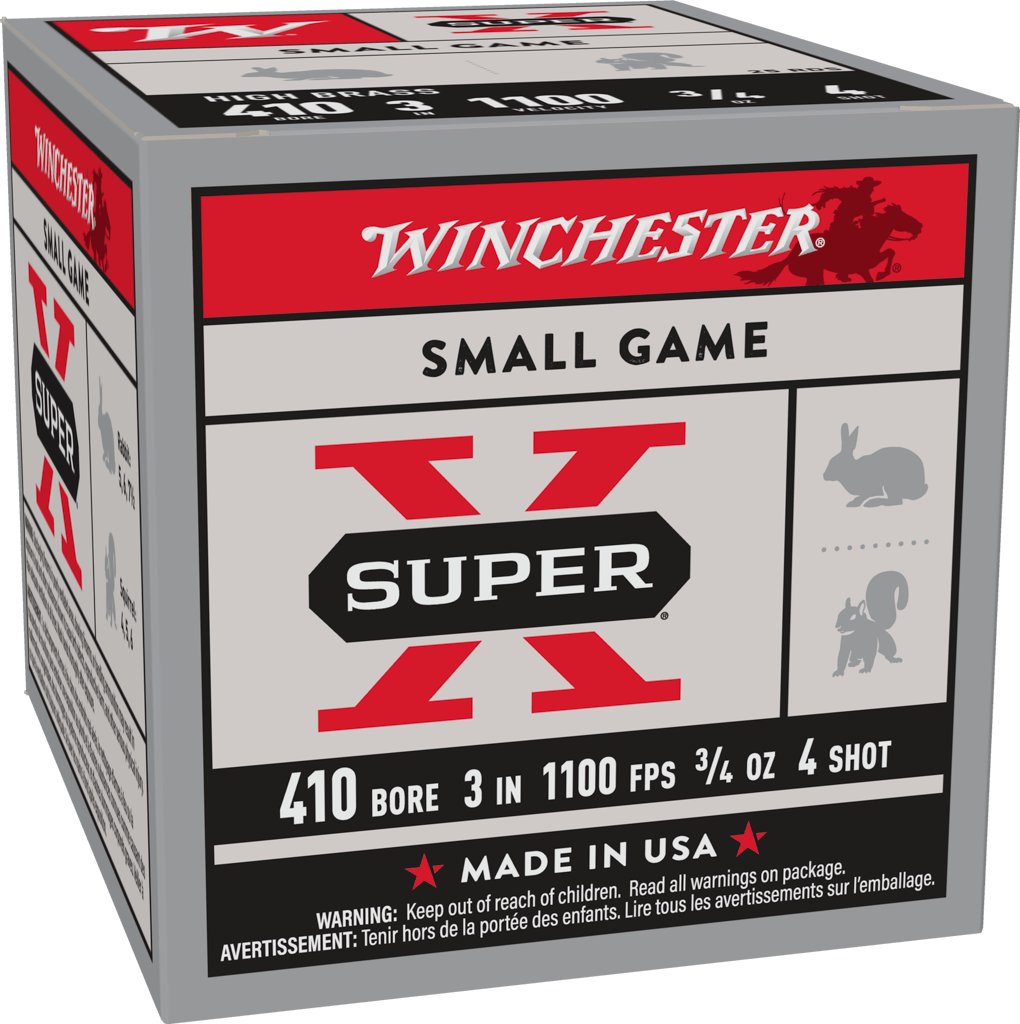 Winchester Super-X, .410, 3", #4, 3/4oz, 25rd