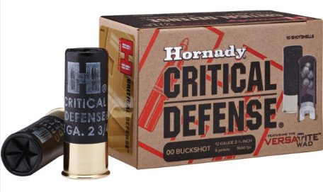 Hornady Critical Defense 00 Buckshot, 12 Ga, 2-3/4", 8 Pellets, 10 Rds