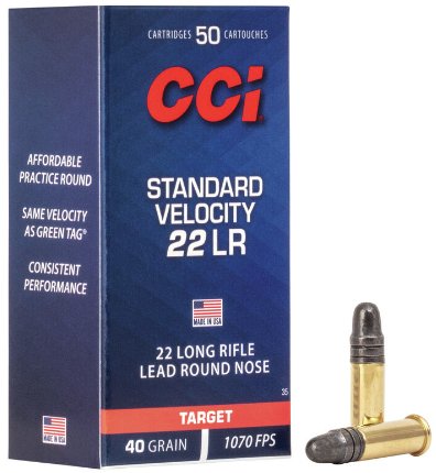 CCI Standard Velocity Lead Round Nose - 40gr - .22 LR - 50rd