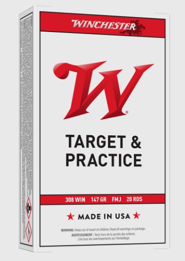 Winchester 308 WIN, 147 gr., Full Metal Jacket Boat Tail, 20 Rds