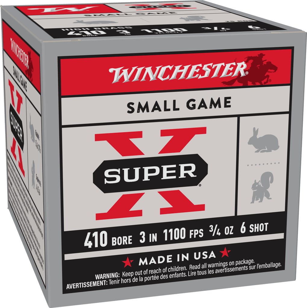 Winchester .410 GA,  3" #6 1100  3/4oz High Brass Heavy Game, 25rd