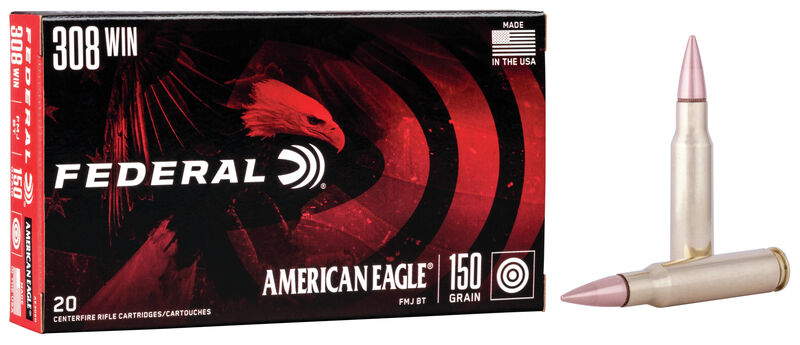 Federal American Eagle, .308 Win,150GR, FMJ, 20rds